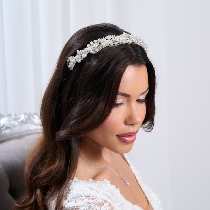 Rialto Entwined Pearl and Crystal Vintage Bridal Headband