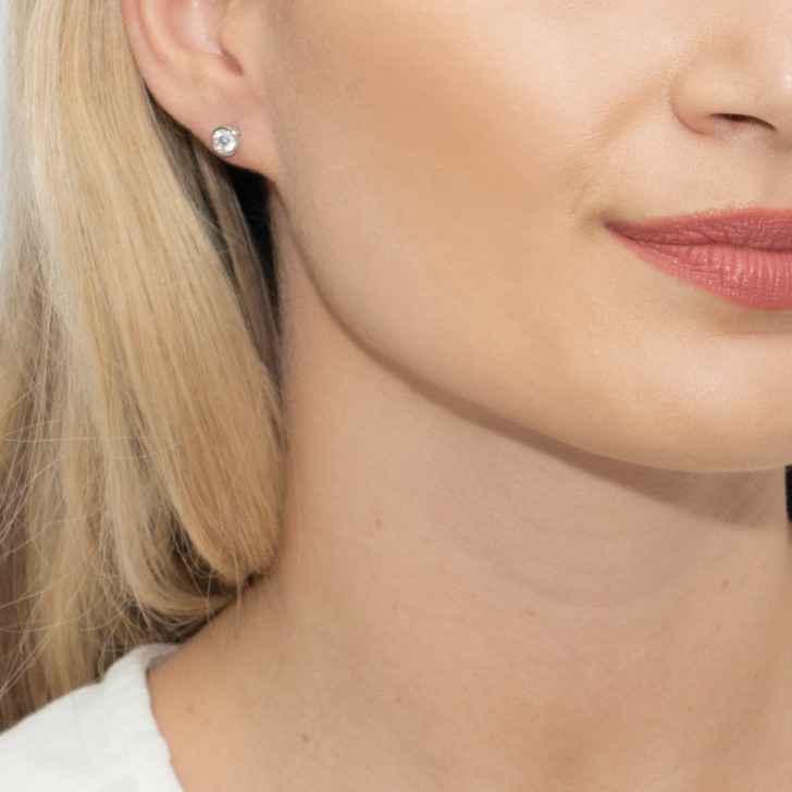 Sarah Alexander Instinct Silver Solitaire Crystal Stud Earrings