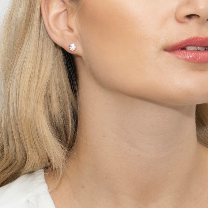 Sarah Alexander Ultra Rose Gold Solitaire Crystal Stud Earrings