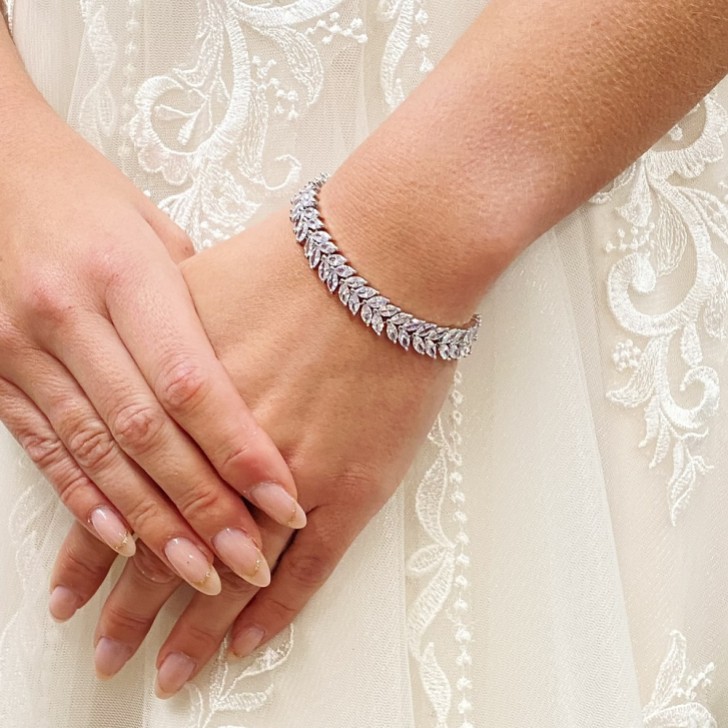 Savoy Sparkly Cubic Zirconia Wedding Bracelet