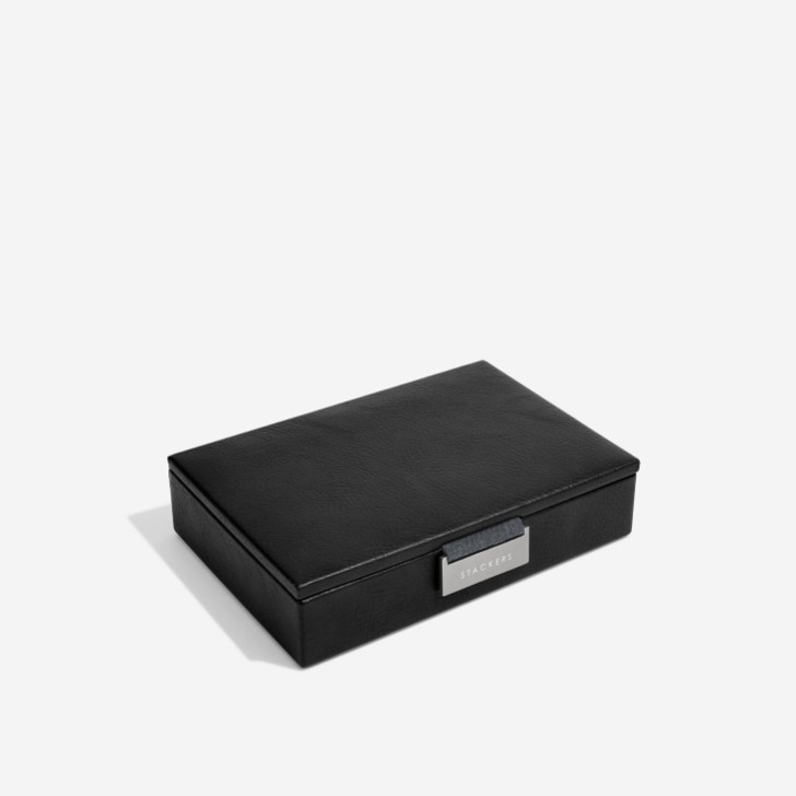 Stackers Black Faux Leather Cufflink Box