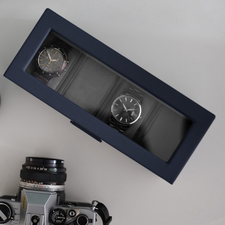 Stackers Navy 4 Piece Watch Box
