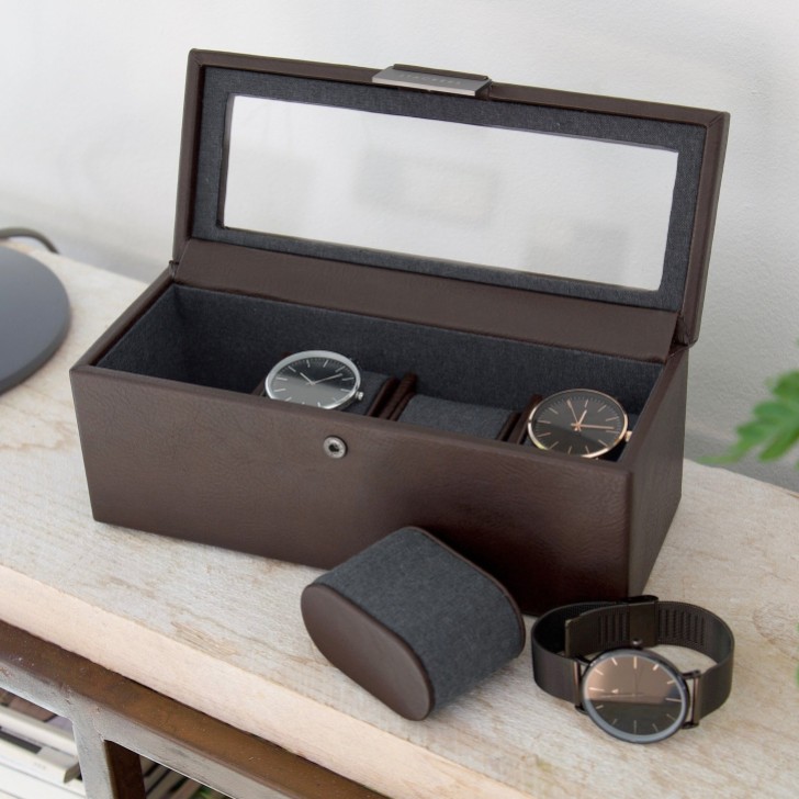 Stackers Brown 4 Piece Watch Box