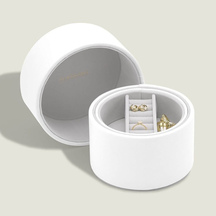Stackers White Pebble Bedside Table Jewellery Box Pod