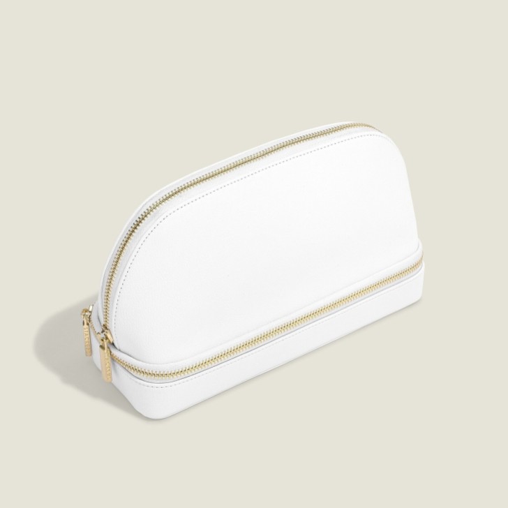 Stackers White Pebble Cosmetic and Jewellery Bag