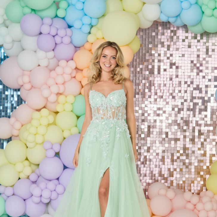 Tiffanys Orla Sage Green Prom Dress