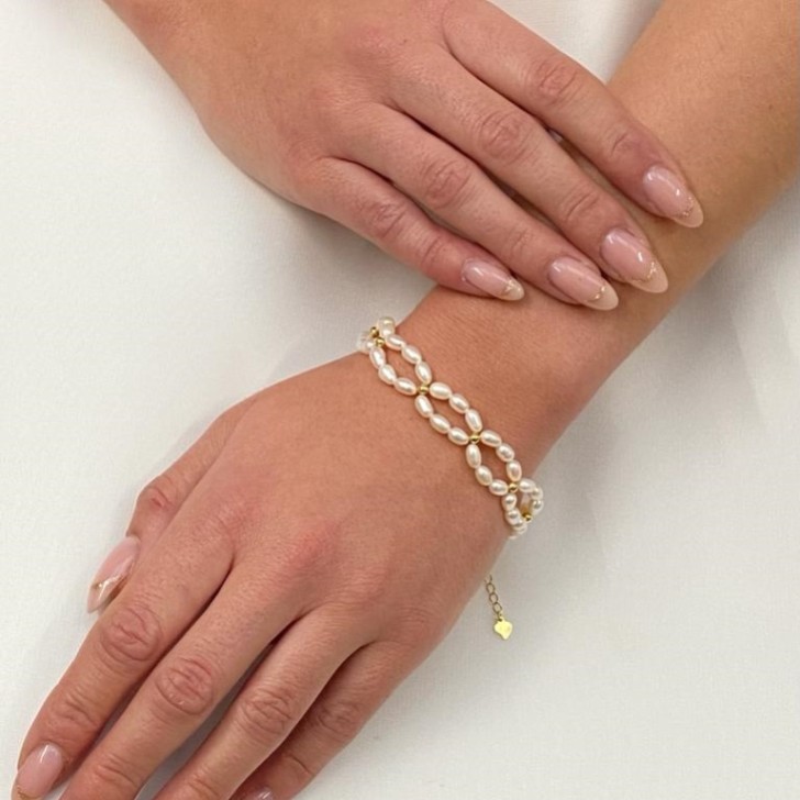 Tuliana Freshwater Pearl Bridal Bracelet (Gold)