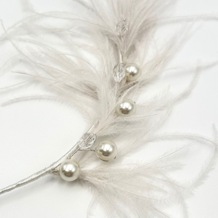 Vauderville Ivory Vintage Feather Headband