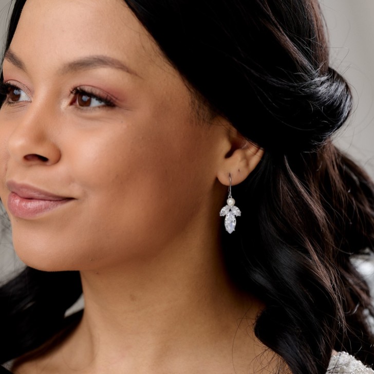 Vermont Silver Pearl and Crystal Drop Earrings