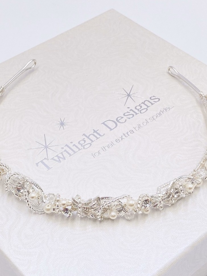 Beatrice Vintage Inspired Beaded and Pearl Headband