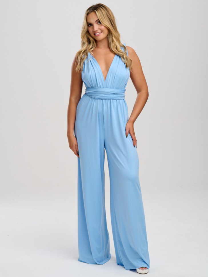 Emily Rose Dusty Blue Multiway Bridesmaid Jumpsuit (One Size)