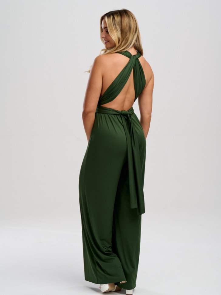 Emily Rose Olive Green Multiway Bridesmaid Jumpsuit (One Size)