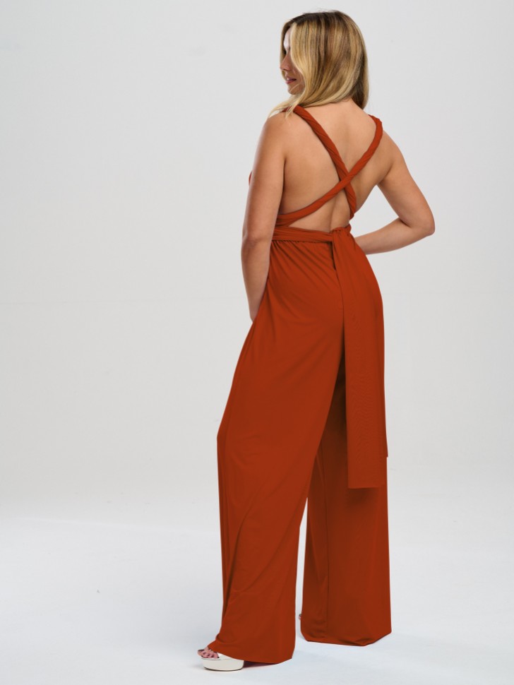 Emily Rose Rust Multiway Bridesmaid Jumpsuit (One Size)