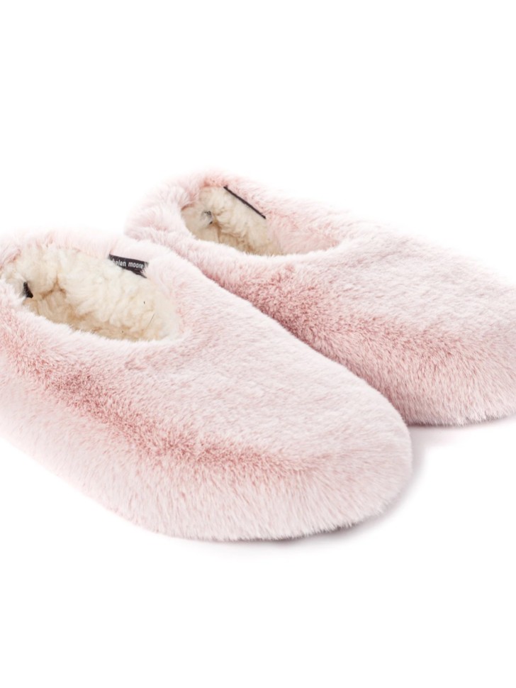 Helen Moore Blossom Pink Faux Fur Slippers