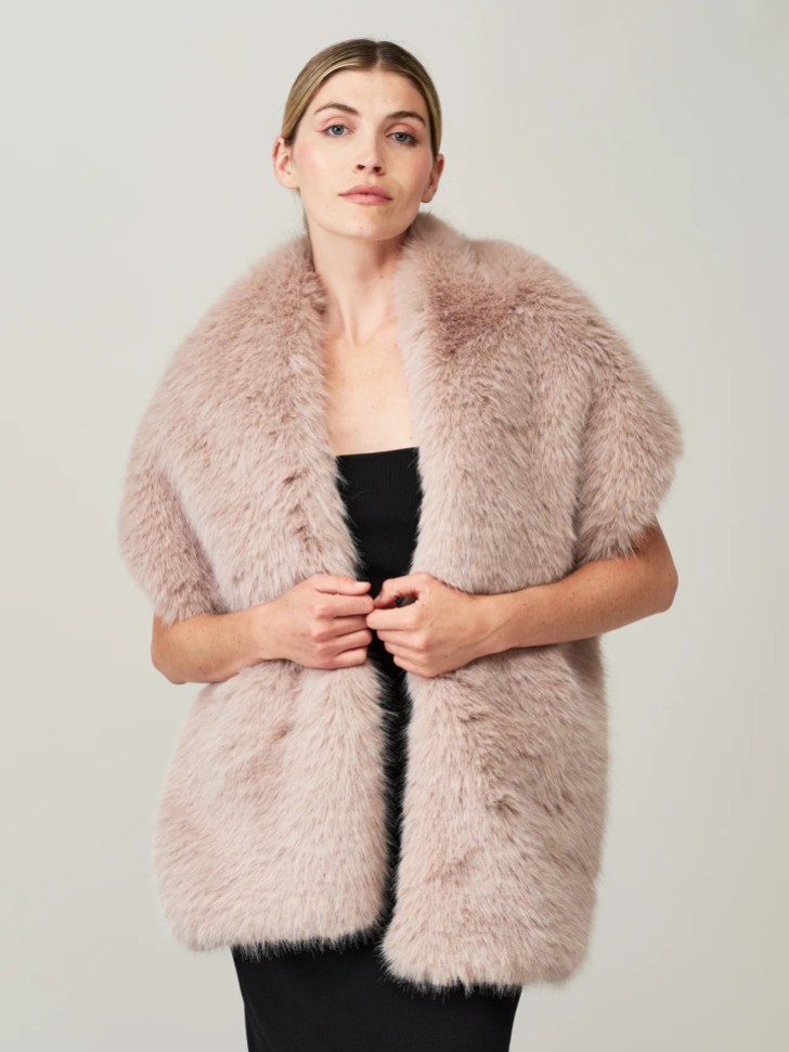 Helen Moore Quartz Long Faux Fur Stole