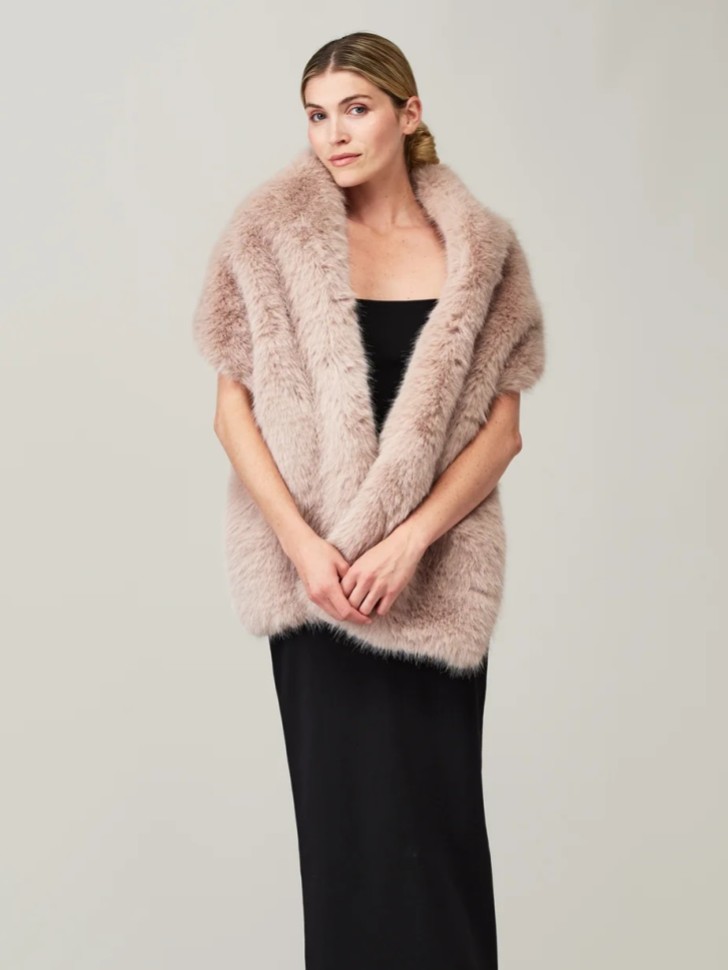 Helen Moore Quartz Long Faux Fur Stole