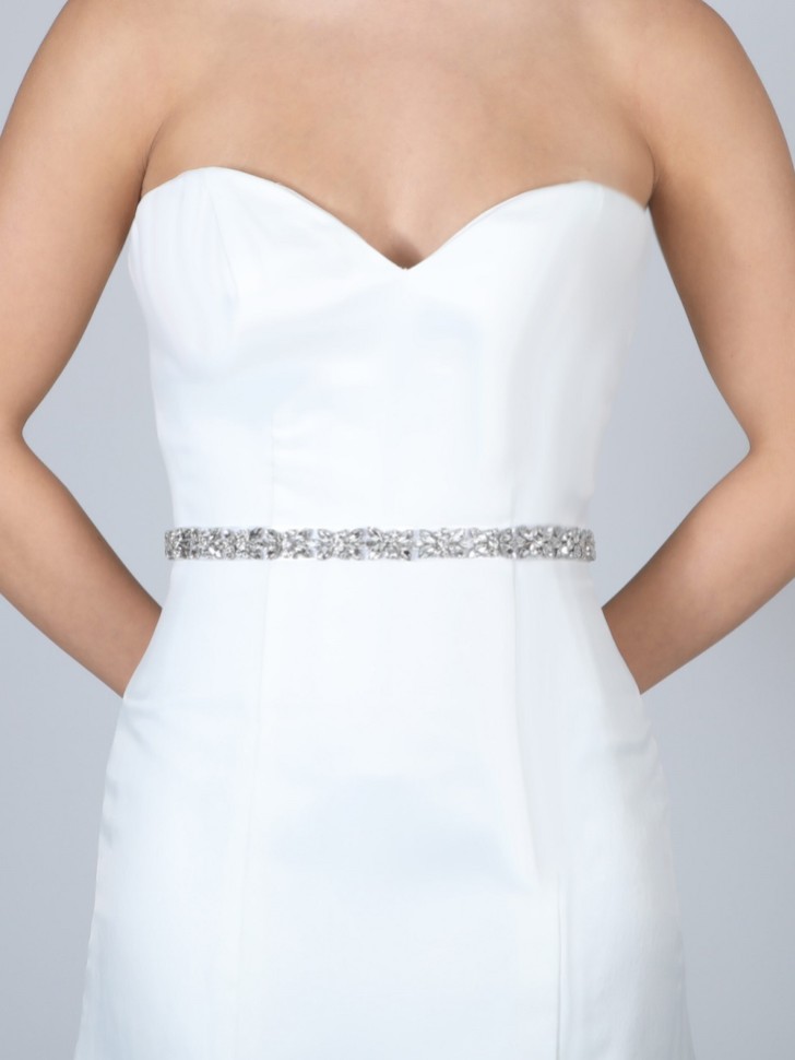 Perfect Bridal Gabrielle Slim Crystal Embellished Wedding Belt