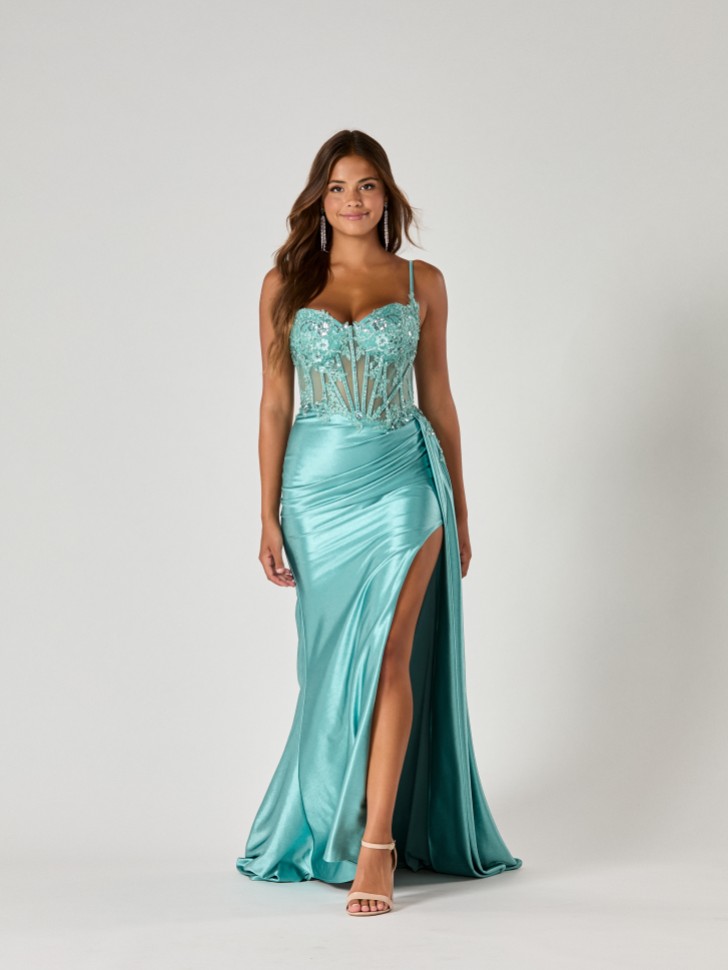 Tiffanys Wynter Duck Egg Blue TFY Prom Dress
