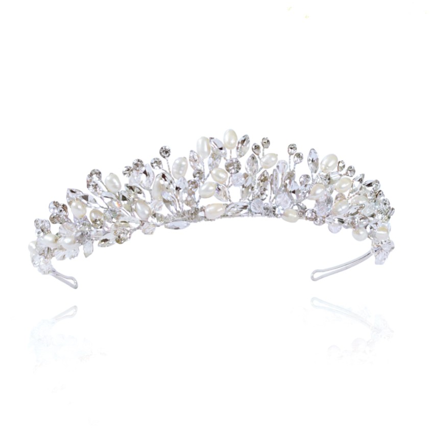 Ivory and Co Embrace Silver Crystal and Freshwater Pearl Tiara