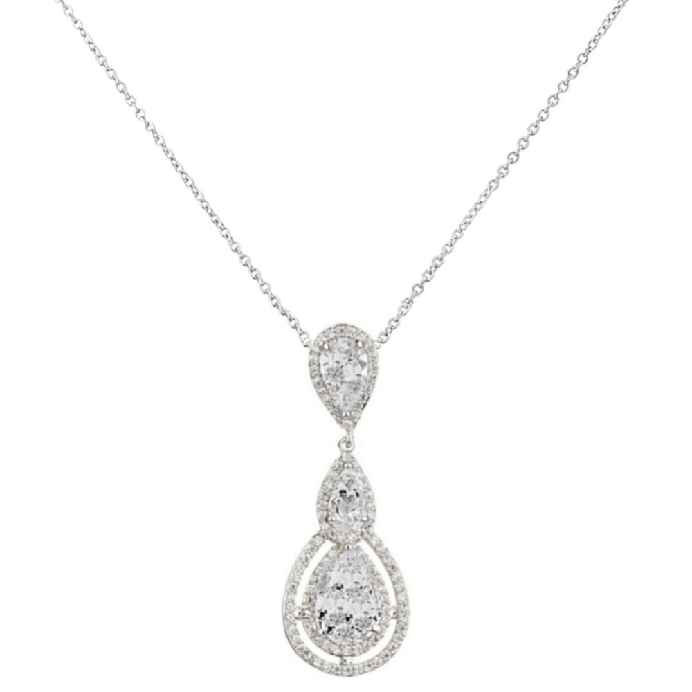 Photograph of Alessandra Vintage Inspired Crystal Pendant Necklace