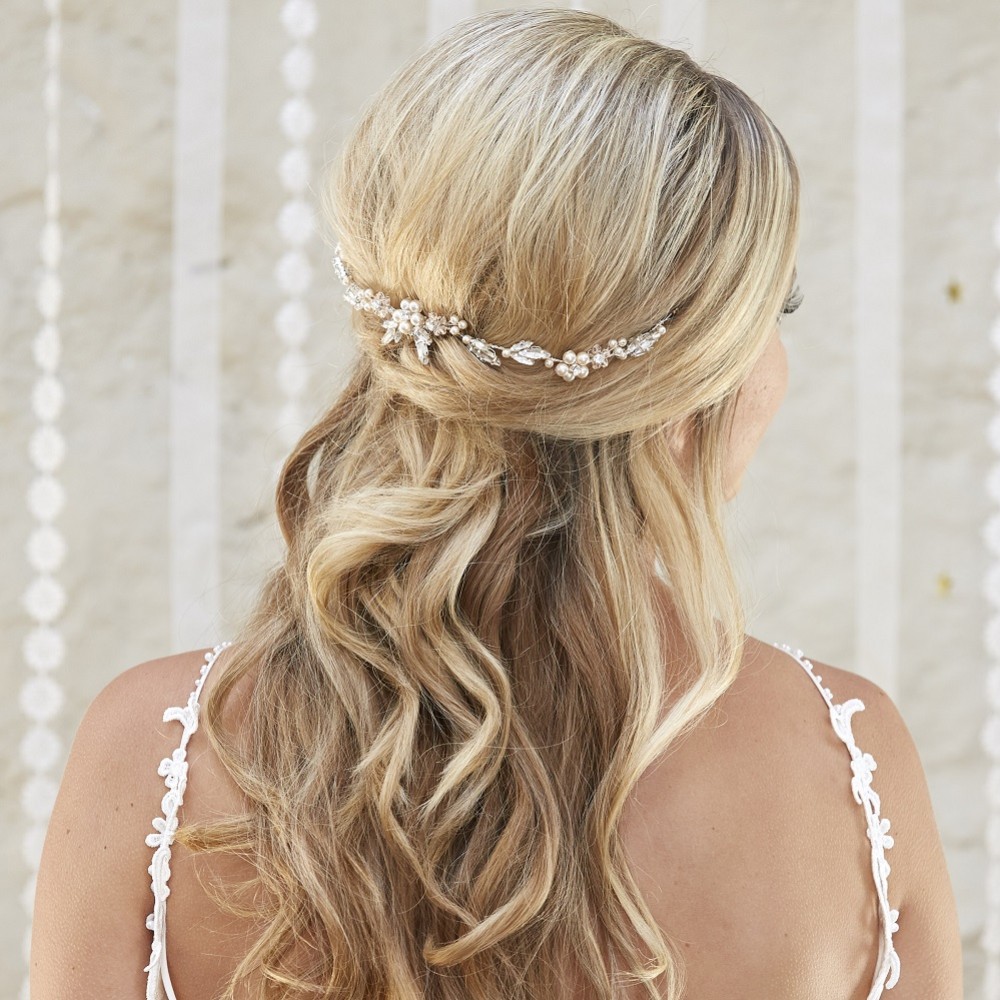 Arianna Calista Pearl and Crystal Mini Wedding Hair Vine AR575