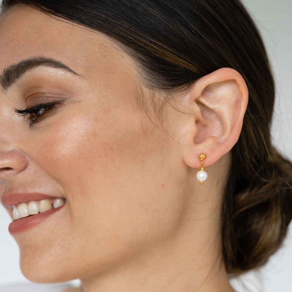Photograph of Arianna Mini Pearl Drop Earrings ARE693