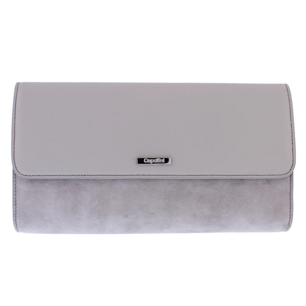 Photograph: Capollini Grey Suede and Leather Clutch Bag