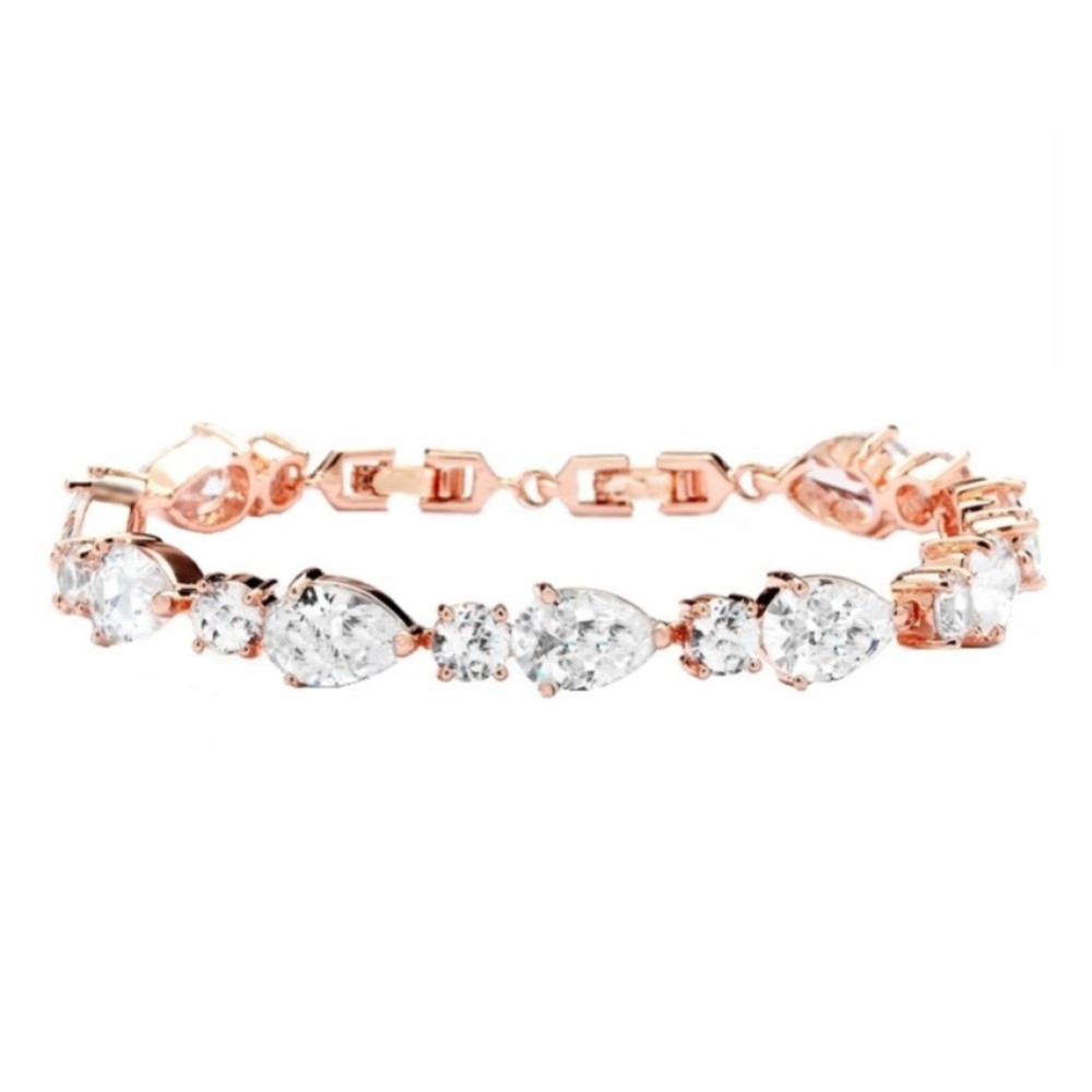 Photograph of Carly Classic Cubic Zirconia Wedding Bracelet (Rose Gold)