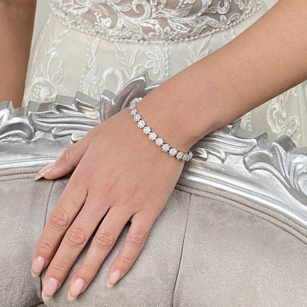 Photograph: Claverley Round Crystal Embellished Wedding Bracelet