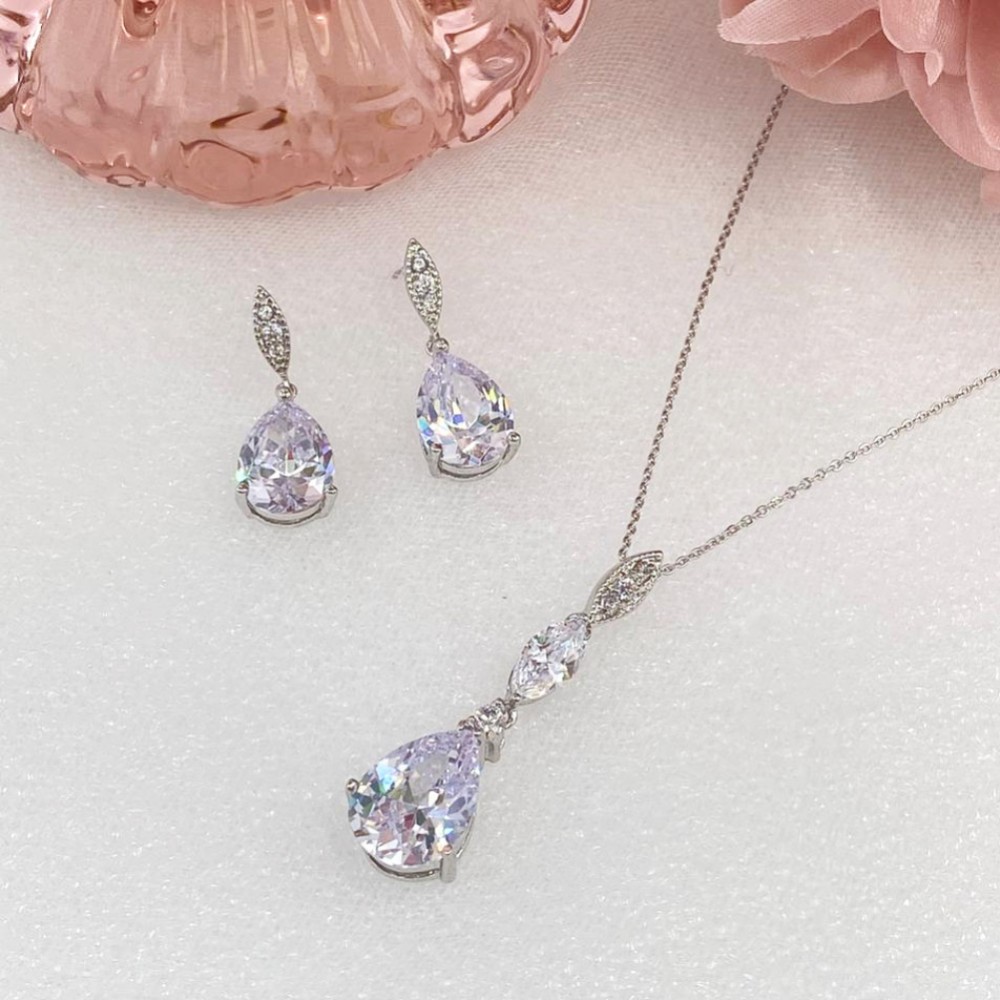 Photograph: Ellie Cubic Zirconia Crystal Wedding Jewellery Set