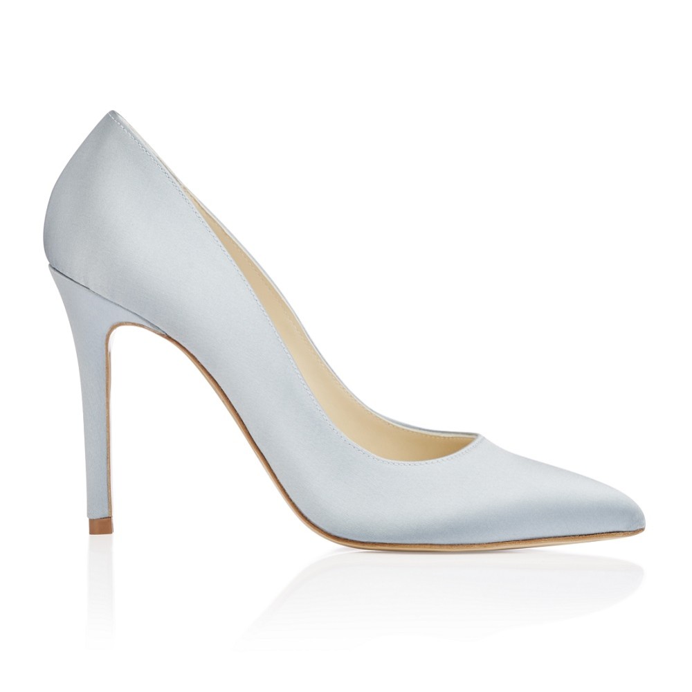 Photograph: Freya Rose Charlie Blue Satin Pointed Toe Court Shoes