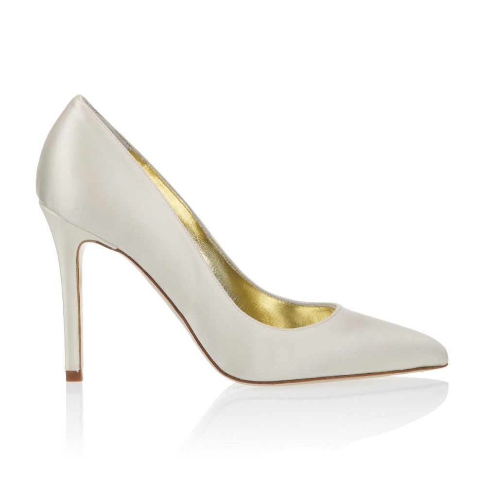 Photograph of Freya Rose Charlie Ivory Satin Pointed Toe Court Shoes
