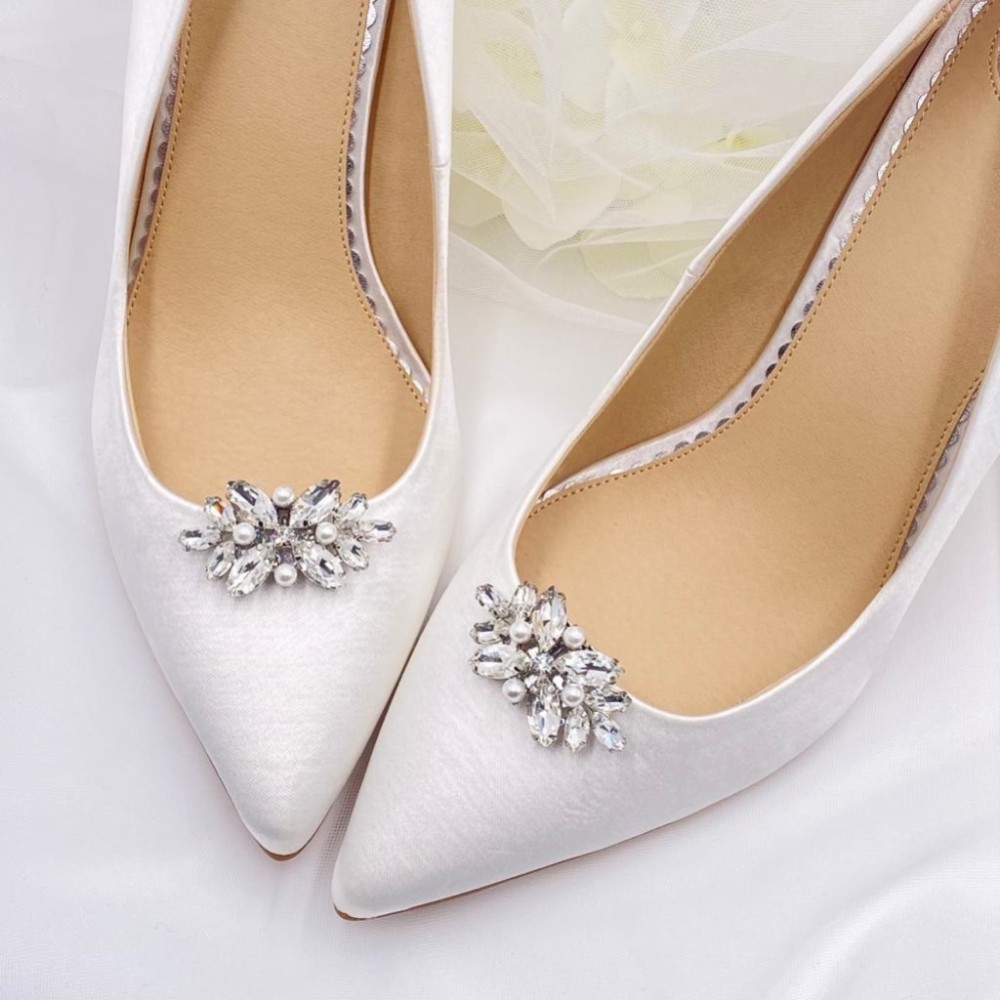 Photograph of Gaiety Classic Pearl and Crystal Shoe Clips