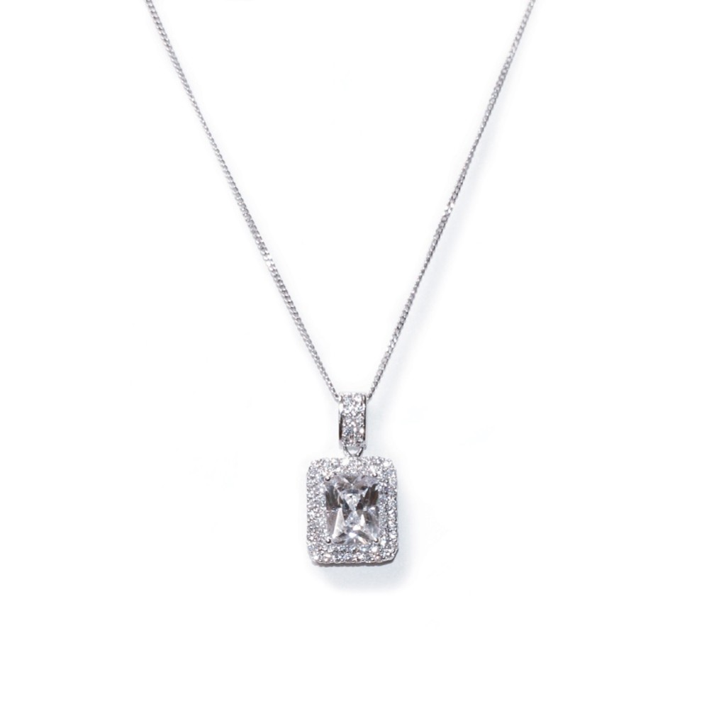 Ivory and Co Art Deco Crystal Pendant Necklace