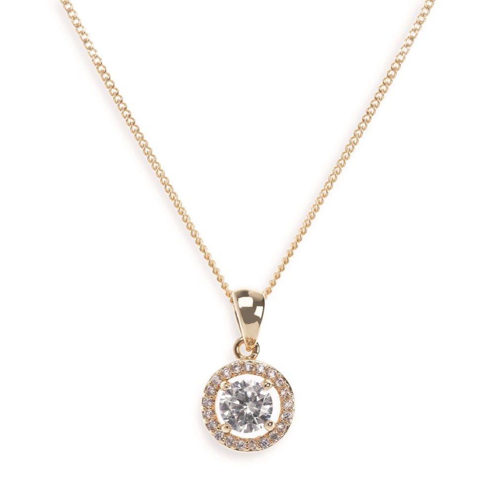 Photograph of Ivory and Co Balmoral Gold Crystal Pendant Necklace