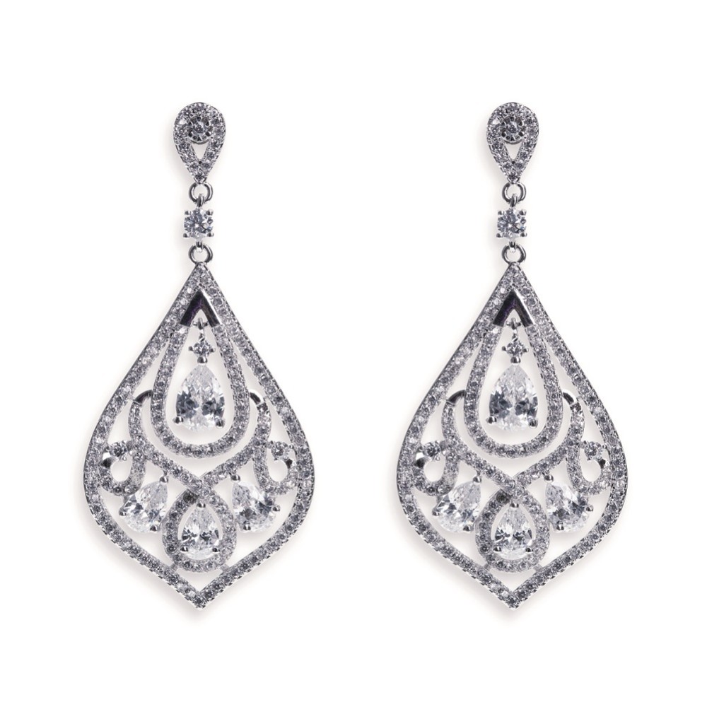 Photograph: Ivory and Co Chinatown Art Deco Crystal Chandelier Earrings