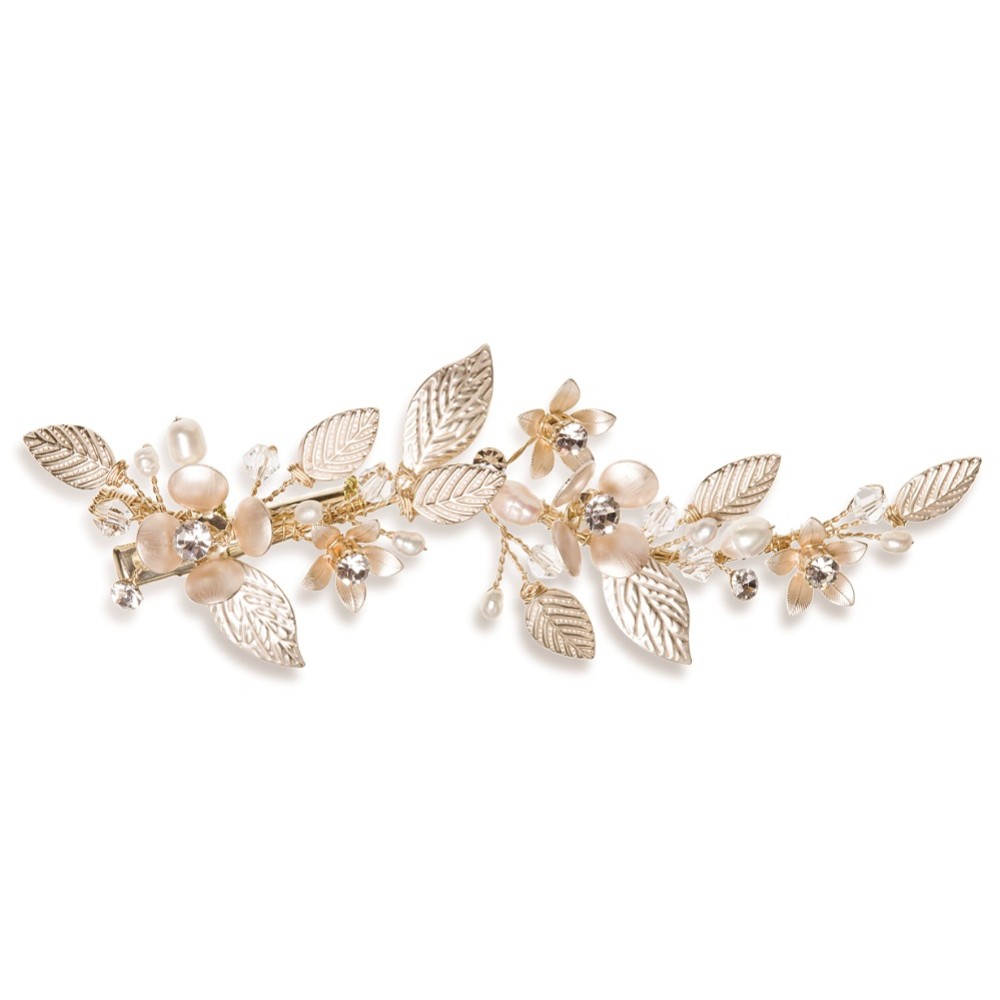 Photograph: Ivory and Co Golden Poppy Enamelled Floral Vine Hair Clip