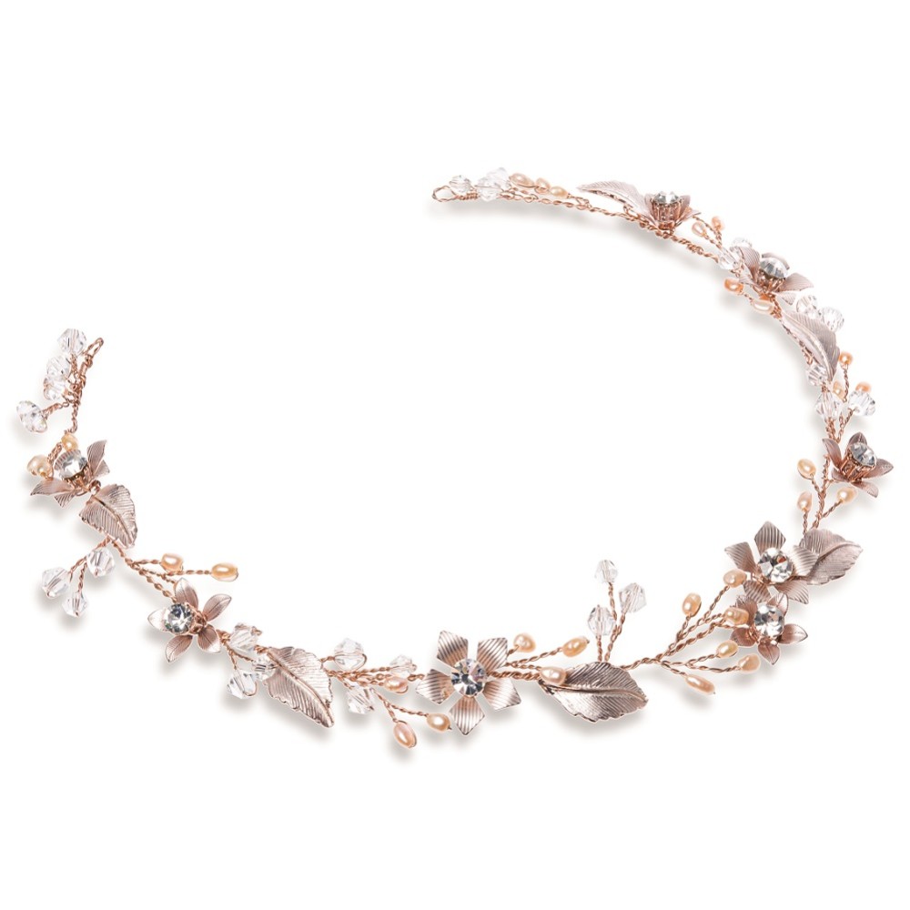 Photograph of Ivory and Co Gypsy Rose Gold Floral Hair Vine