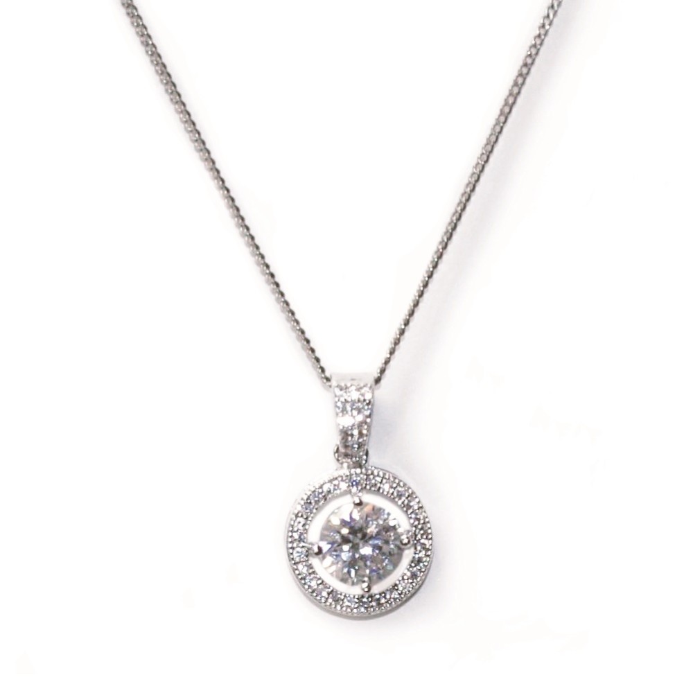 Photograph of Ivory and Co Hampton Cubic Zirconia Pendant Necklace