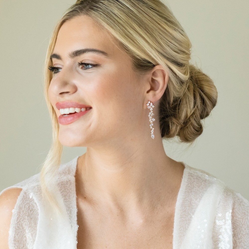 Photograph: Ivory and Co Islington Gold Crystal Cluster Drop Earrings