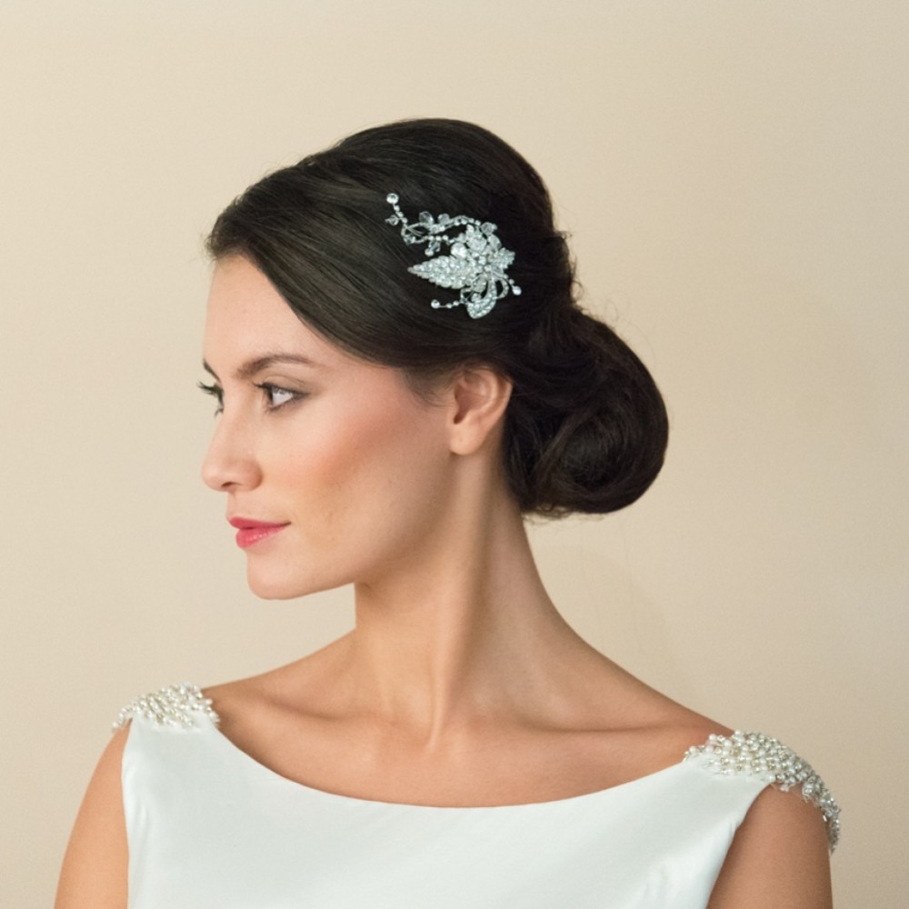 Ivory and Co Ivy Crystal Floral Wedding Hair Clip