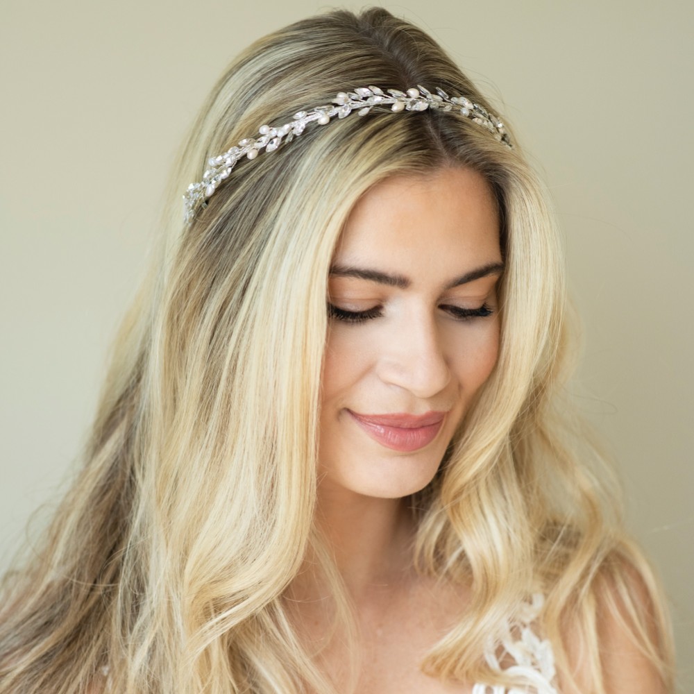 Photograph of Ivory and Co Moonshine Silver Pearl and Crystal Headband