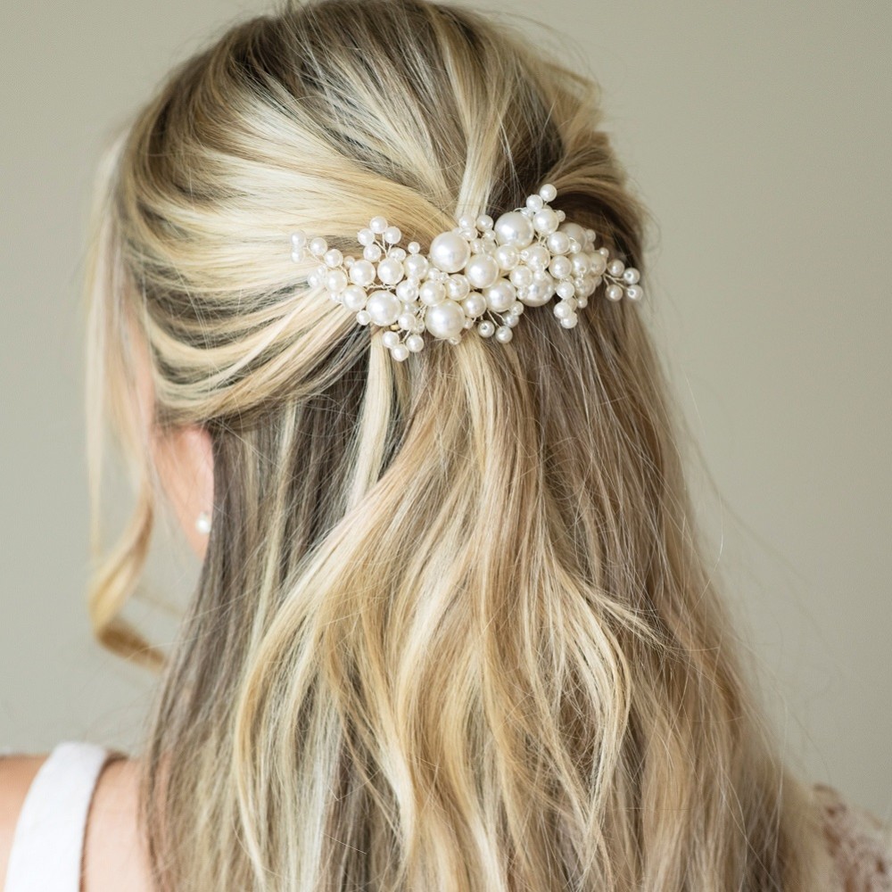 Photograph of Ivory and Co Pearl Blossom Statement Pearl Cluster Hair Clip