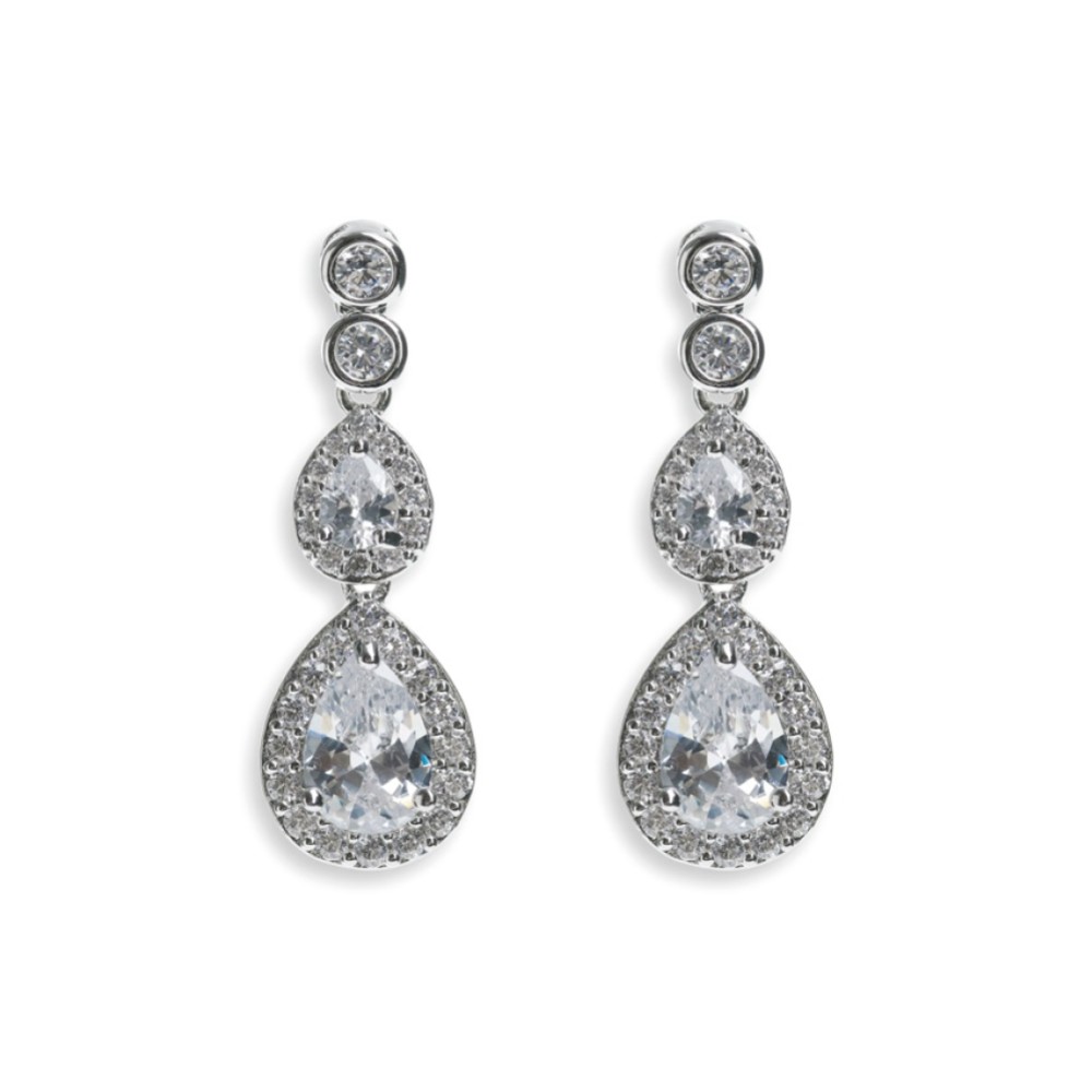 Photograph of Ivory and Co Sorbonne Crystal Teardrop Wedding Earrings