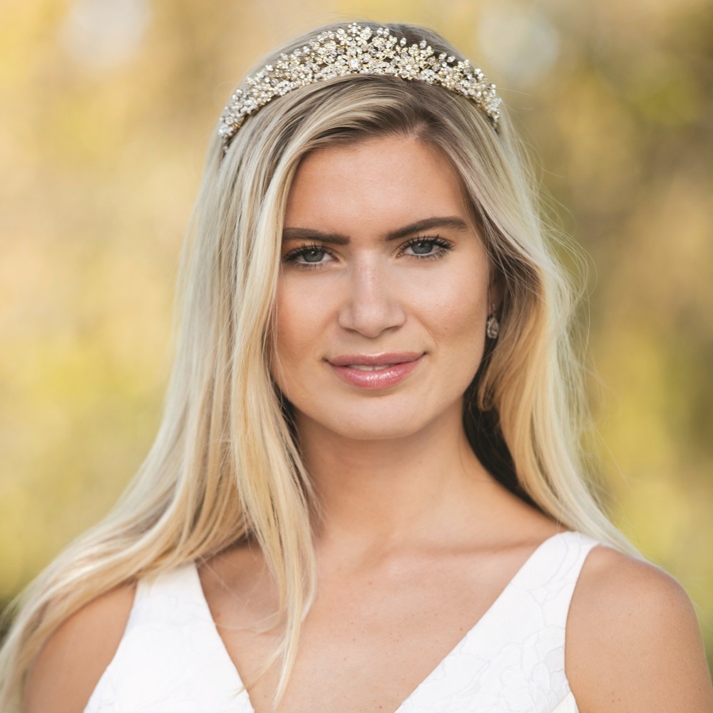 Photograph of Ivory and Co Trinity Gold Vintage Inspired Floral Bridal Tiara