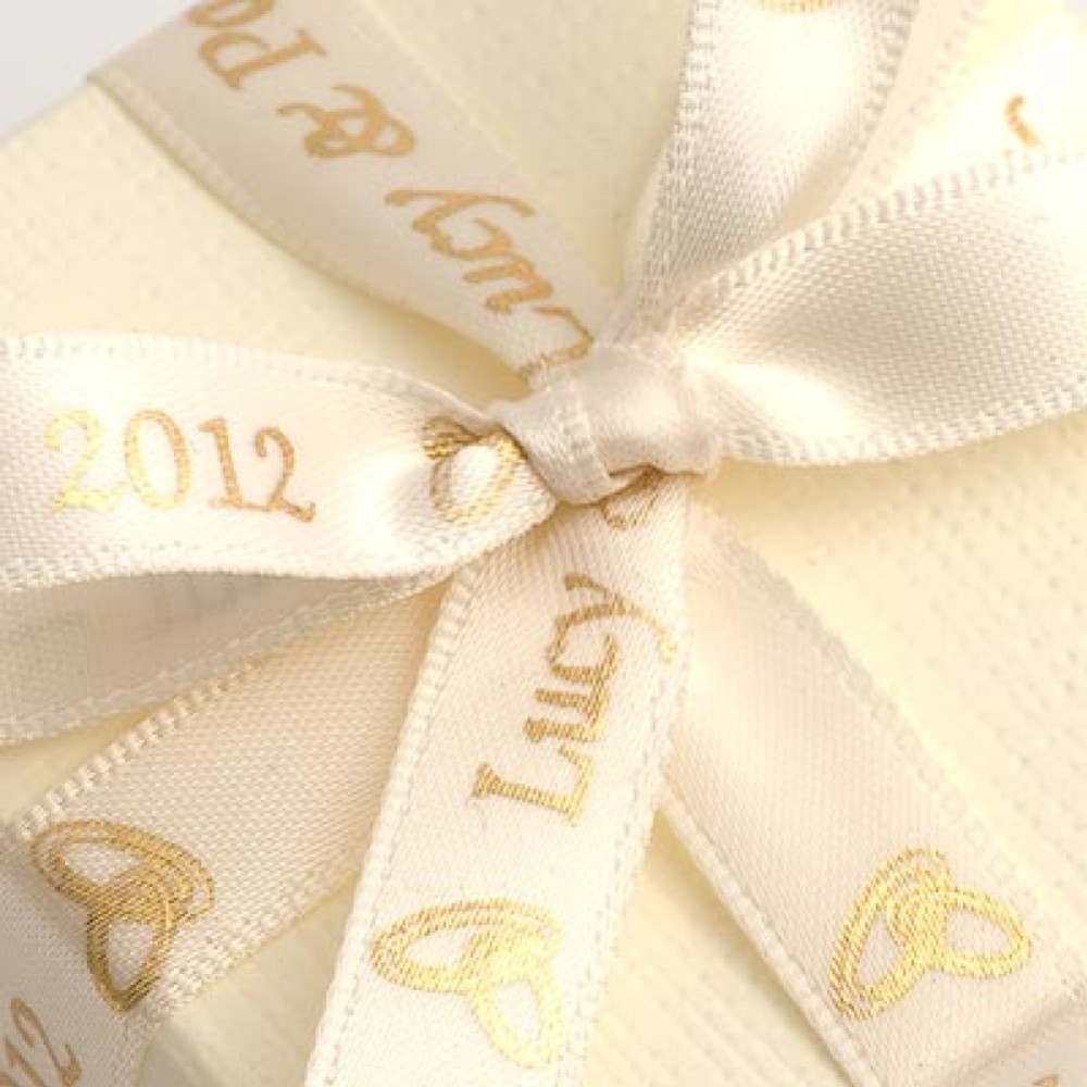 Photograph of Ivory Personalised Ribbon - 25m