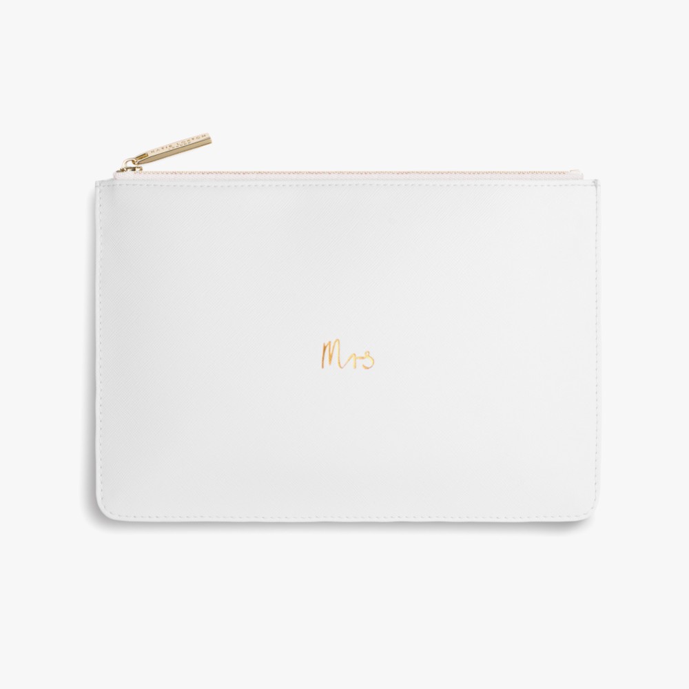 Photograph of Katie Loxton 'Mrs' White Perfect Pouch