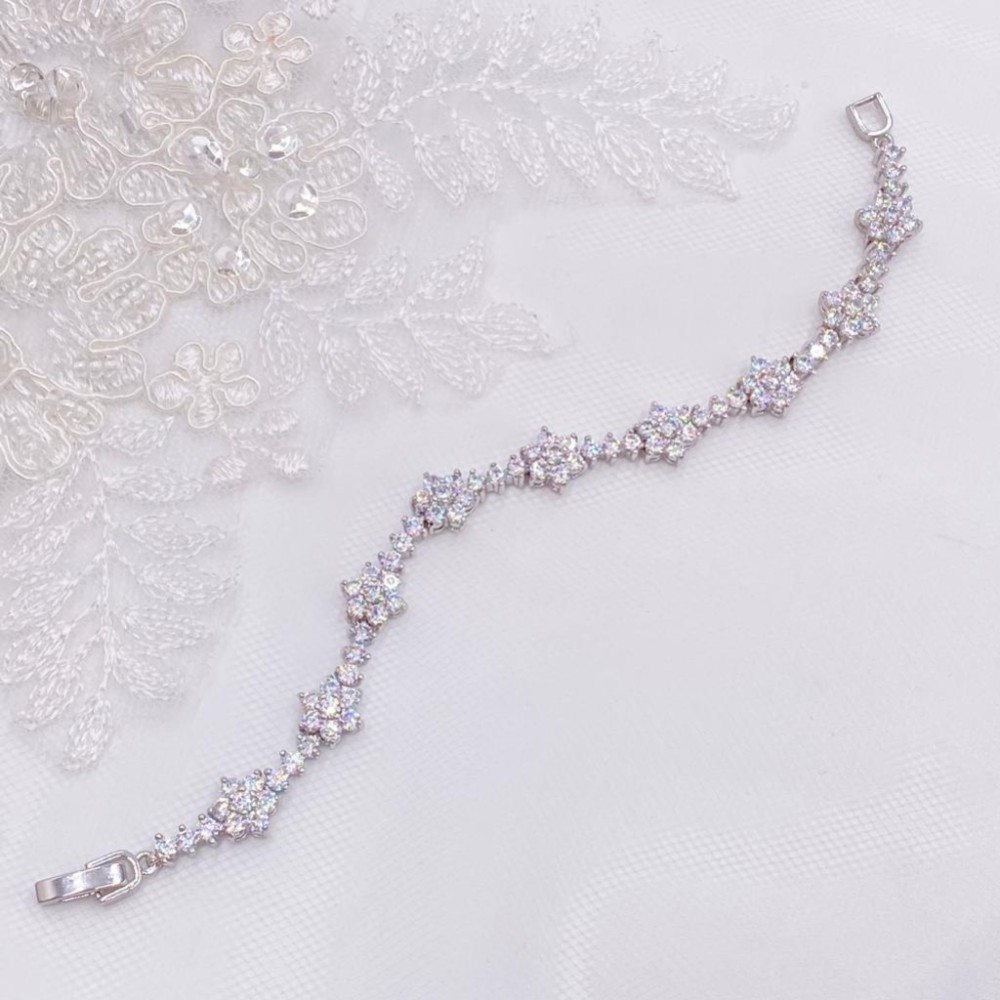 Photograph of Lanesborough Floral Crystal Embellished Wedding Bracelet