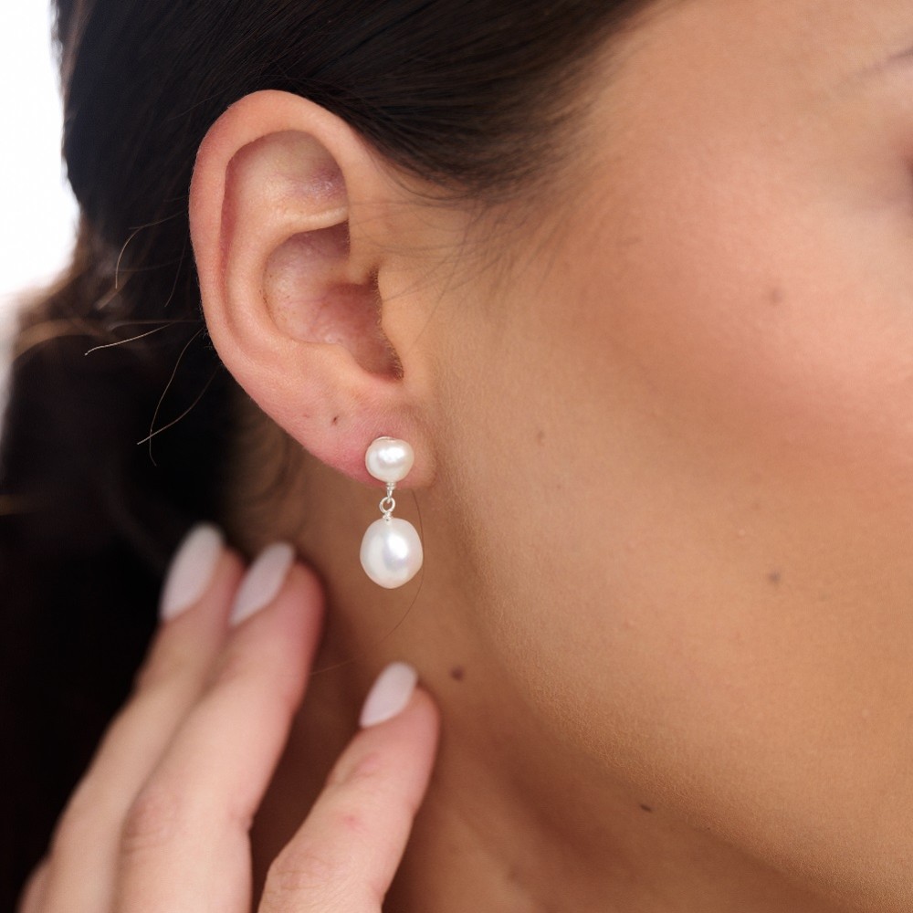 Photograph of Luisa Freshwater Pearl Drop Earrings