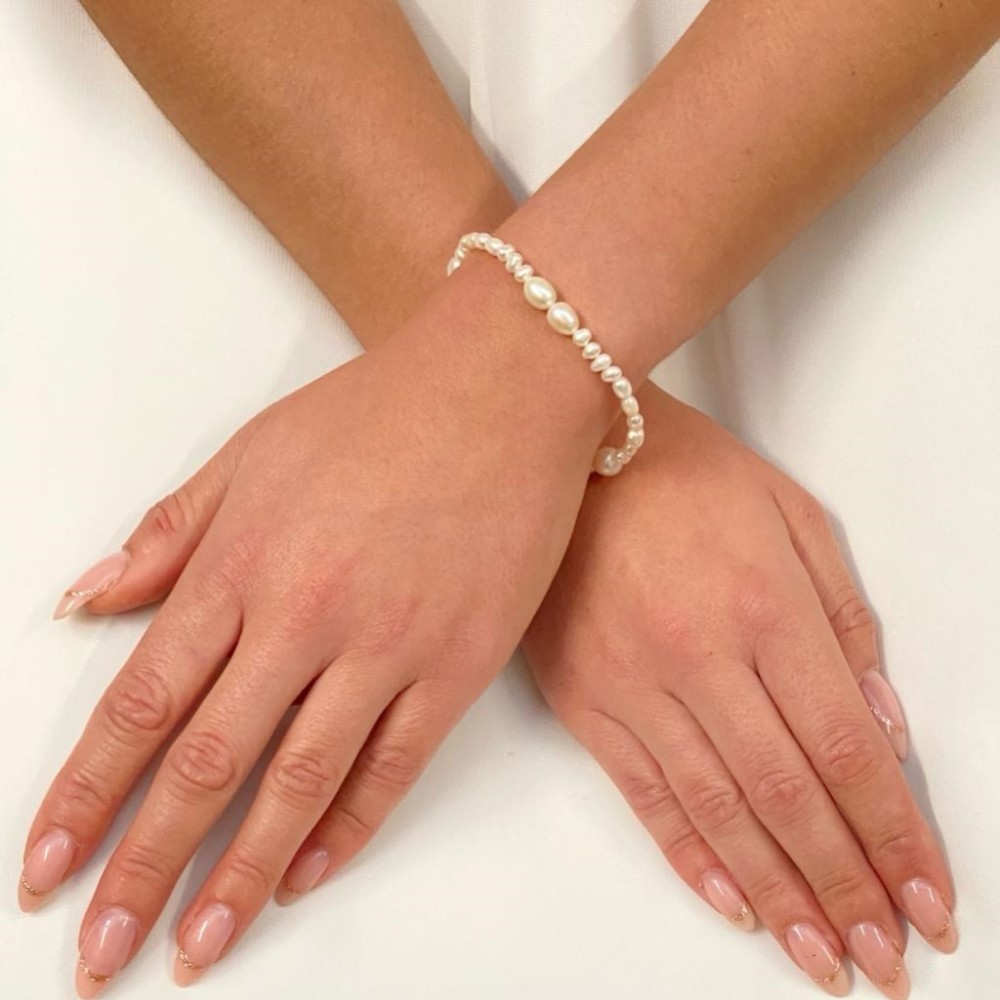 Photograph of Miliana Delicate Pearl Wedding Bracelet